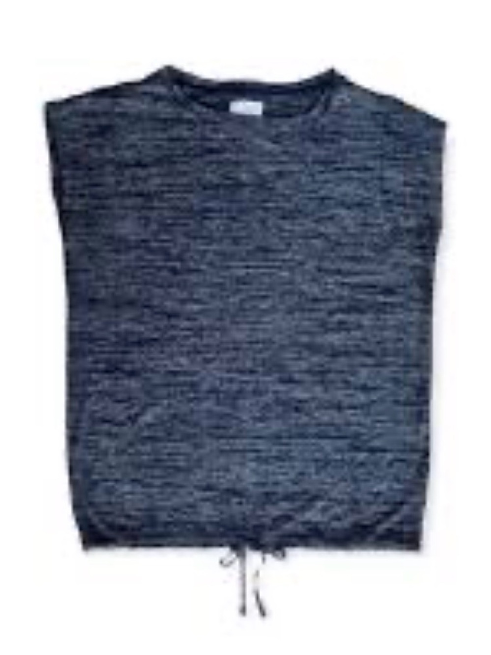 Lou & Grey Heathered Navy Drawstring Top